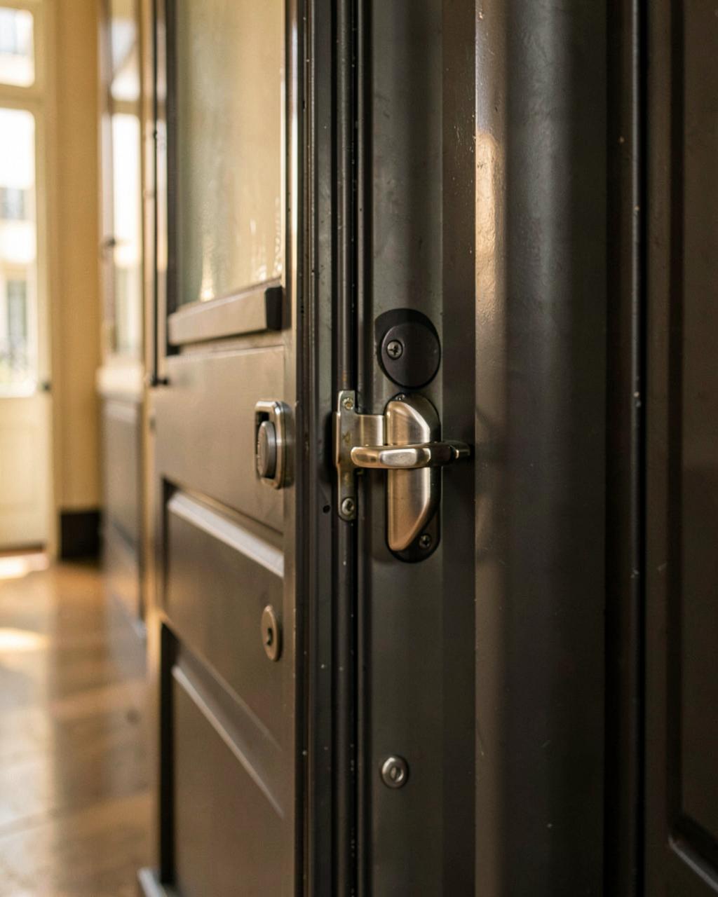 Porte blindée équipée d'une serrure multipoints haute sûreté